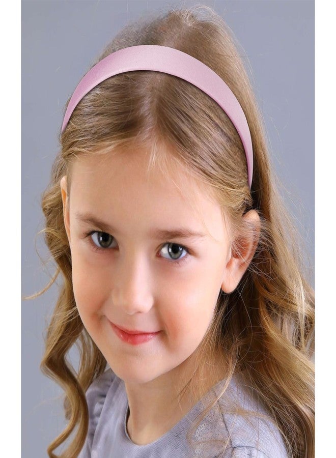 Amariver 12Pcs Satin Headband for Women 0.8inch Satin Headbands Thin Hard Head Bands DIY Plain Hair Band Fashion Hair Accessories for Women Girls - Image 5